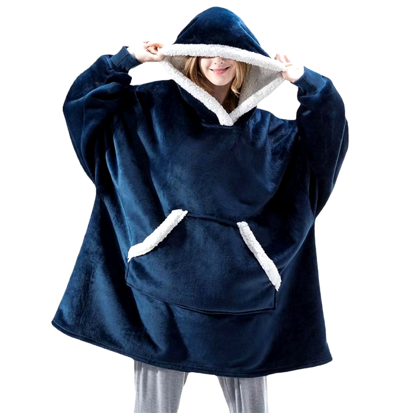 Wearable Blanket Hoodie Women Men Oversized Flannel Sherpa Fleece Hooded Soft Cozy Warm Blanket Blanket Sweatshirt Gifts