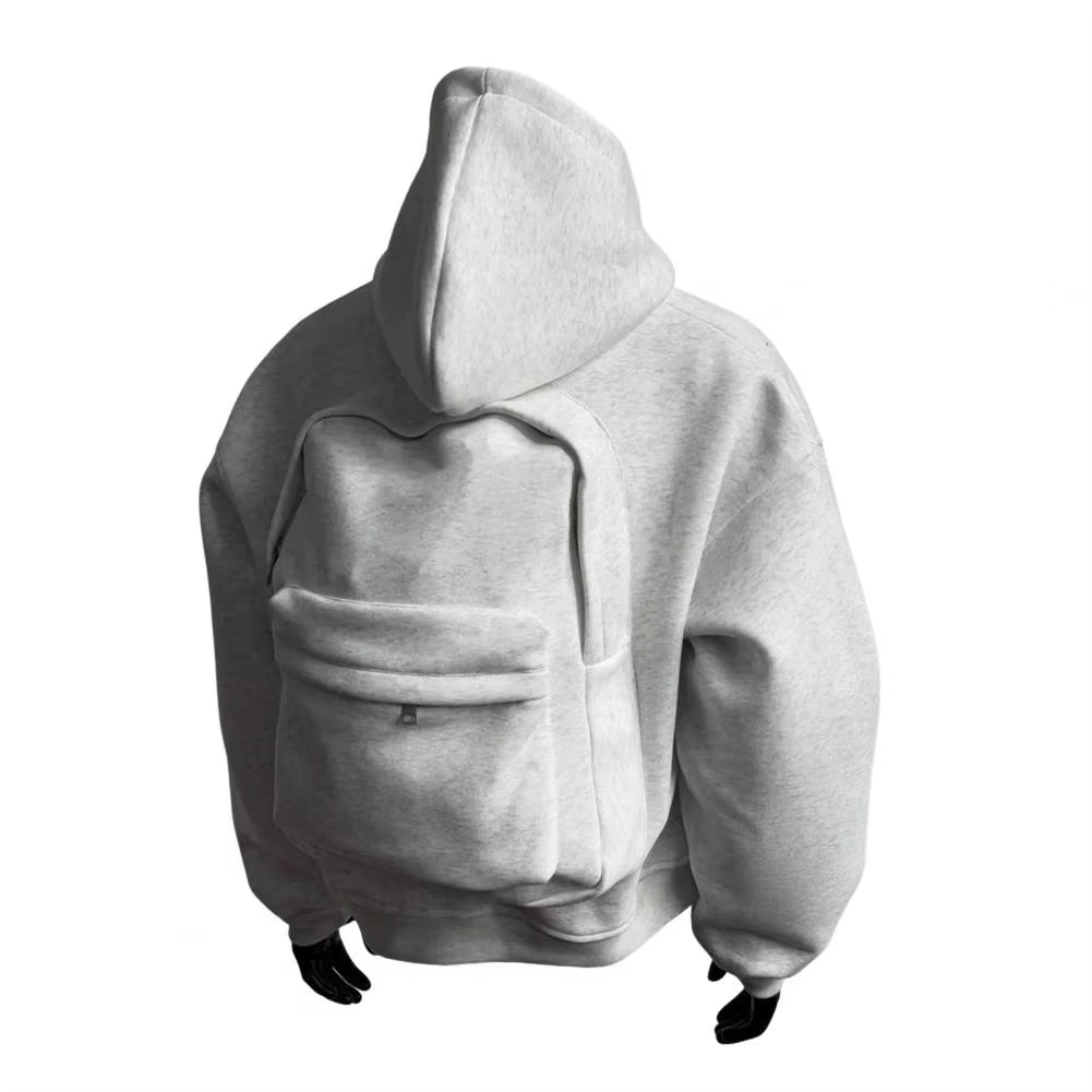 Hoodie with Backpack Cell Phone Wallet Holder Hoodie Backpack Hoodie Sweater for Men Women Lightweight Travel Cardigan