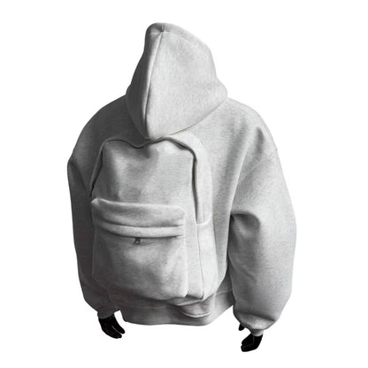 Hoodie with Backpack Cell Phone Wallet Holder Hoodie Backpack Hoodie Sweater for Men Women Lightweight Travel Cardigan