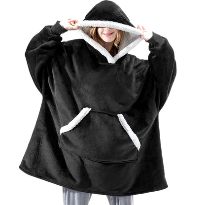 Wearable Blanket Hoodie Women Men Oversized Flannel Sherpa Fleece Hooded Soft Cozy Warm Blanket Blanket Sweatshirt Gifts